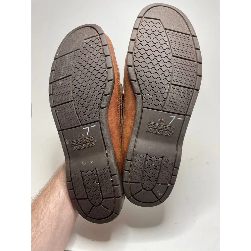 Sebago Mens Boat Shoes 8.5 Brown Docksides Leather Classic Loafers